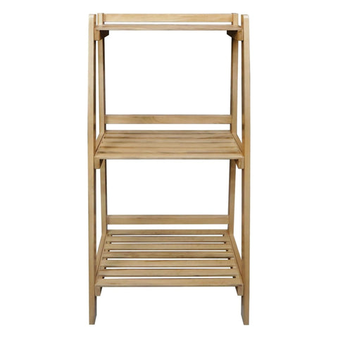 Woodhaven Slatted 3-Shelf Ladder Bookcase with Solid American Gum