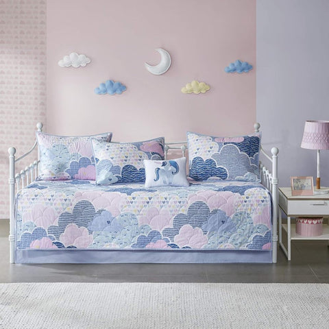 6 Pc Cloud Printed Bedcover Twin Size Kids Sheets