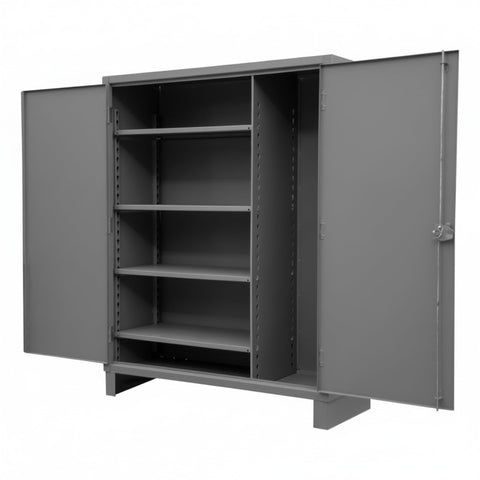 Oakestry 48 x 24 x 78 Commercial Wardrobe Steel Storage Cabinet 12 Gauge with Hanger Bar Adjustable Shelves Locking Doors Gray