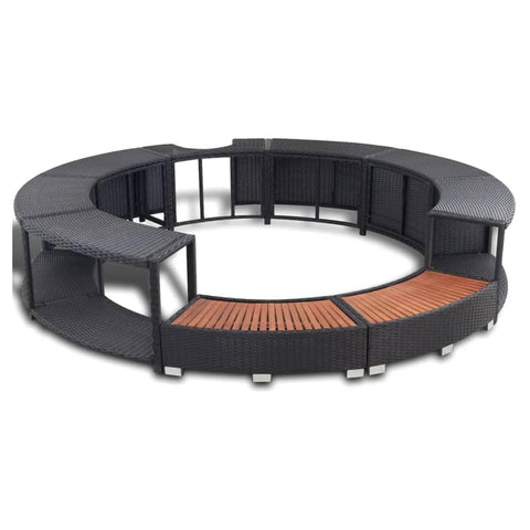 vidaXL Spa Surround Poly Rattan Black