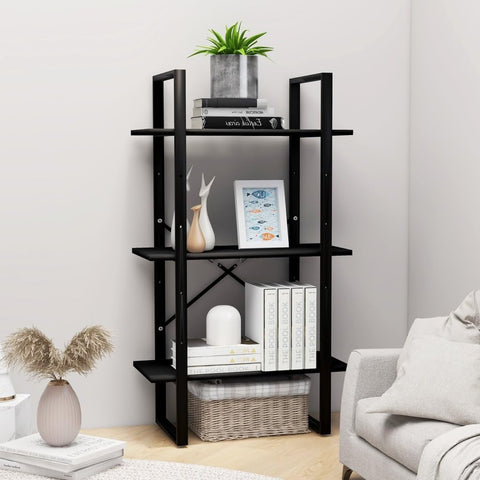 Oakestry Storage Shelf Black 23.6 in.x11.8 in.x41.3 in. Engineered Wood Architectural Home Accent Piece