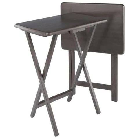 Oakestry Alex 2-Piece Folding Snack Table Set in, Compact TV Tray Tables for Living Room, Bedroom, Small Spaces & Easy Storage