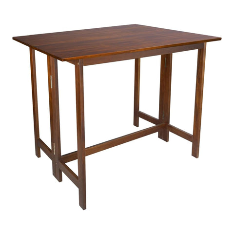 Solid Wood Folding Console to Dining Convertible Table Warm Brown