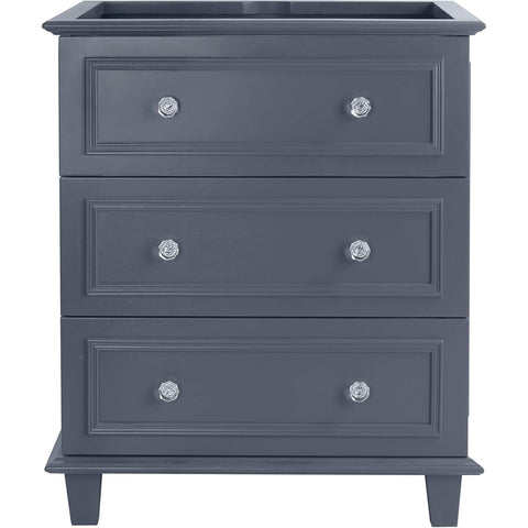 Oakestry Luna Transitional Bathroom Vanity Cabinet with Soft-Close Dovetail Drawers, Solid Oak Wood, Grey Finish (Sink Not Included)