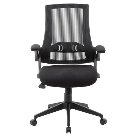 Boss Black Mesh Flip Arm Chair
