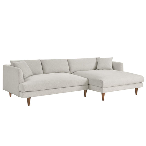 Oakestry Luxury Inspired Zoya Right-Facing Down Filled Overstuffed Sectional Sofa Comfortable Indoor Sectional Sofa for Living Room Apartment Lounge Reception Area Premium Everyday Styling
