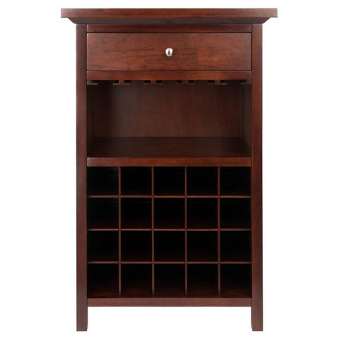 Oakestry Chablis Wooden Wine Storage Rack in Walnut Finish – Compact Wine Organizer for Kitchen, Dining Room, Bar & Entertaining Spaces