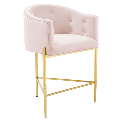 Oakestry Premium Savour Tufted Counter Stool Suitable for Elegant Home Styling Decorative Display Arrangements and Refined Placement Throughout Living Areas