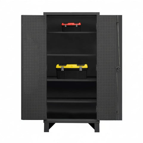 Oakestry Industrial Steel Storage Cabinet Stable Secure Extra Heavy Duty recessed Door Organization System pegboard Lockable Handle Maintenance Shop Facility