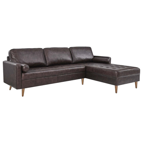 Oakestry Luxury Inspired Valour 98Inch Leather Sectional Sofa Comfortable Indoor Sectional Sofa for Living Room Apartment Lounge Reception Area Premium Everyday Styling