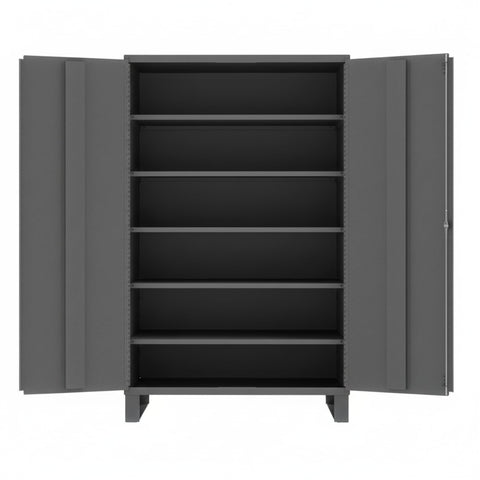 Oakestry 48 x 24 x 78 Heavy Duty Commercial Steel Storage Cabinet 14 Gauge with 5 Adjustable Shelves Locking Doors Gray