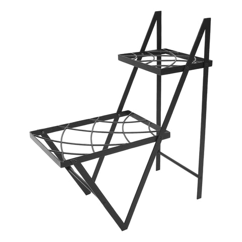 Oakestry Duet Metal Plant Stand Decorative Indoor Outdoor Dual Planter Riser for Home Garden Patio Balcony Durable Stable Rust Resistant Elegant Display Stand Modern Classic Use Premium Quality Design