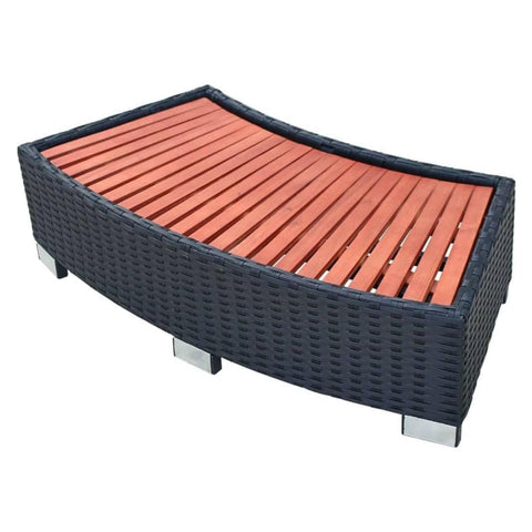 vidaXL Spa Step Poly Rattan 36.2 in.x17.7 in.x9.8 in. Black