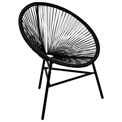 Oakestry Chair Black Poly Rattan Standard Durable Chair Oval – Outdoor Patio Seating, Weather Resistant Furniture