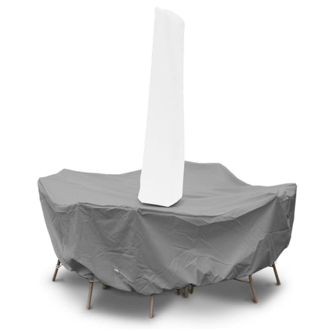 Oakestry Modern Dustproof Table Cover Balcony Garden Outdoor DustBlock Fabric Round/Square Dining Set w/Umbrella Hole - 108" x 28" Premium Durable Long Lasting Protection