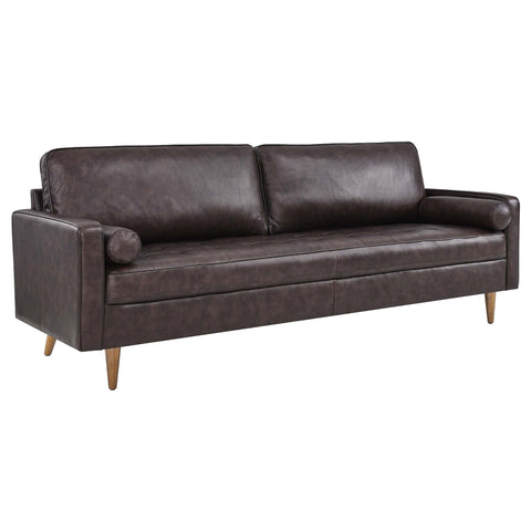 Oakestry Luxury Inspired Valour 88Inch Leather Sofa Comfortable Indoor Sofa for Living Room Apartment Lounge Reception Area Premium Daily Styling