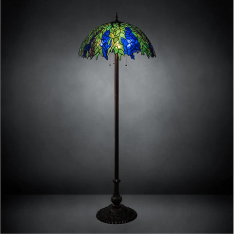 Oakestry 62Inch High Tiffany Honey Locust Floor Lamp Elegant Floor Lamp Stained Glass Lighting Decorative Home Living Room Bedroom Office Vintage Style Durable Build Ambient Light