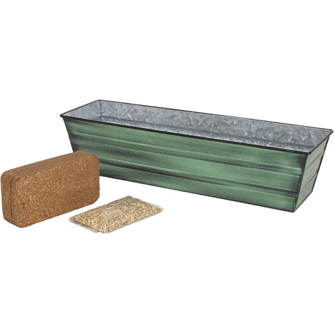 Oakestry Garden Growing Kit Small Green Planter Self Watering Outdoor Herb Flower Box for Balcony Patio Deck Gardening UV Resistant Durable Compact Space Saving Design
