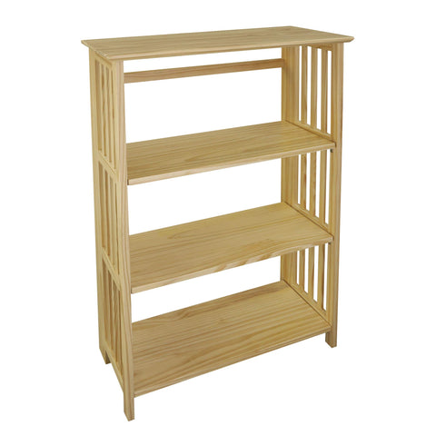 Soho Manhattan 4-Shelf Folding Bookcase 26 inches Wide - Natural