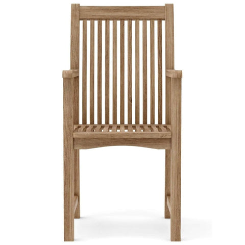 Oakestry Kingston Outdoor Armchair in Solid Grade-A Teak, Featuring Timeless Design, Lightweight Build, and All-Season Strength