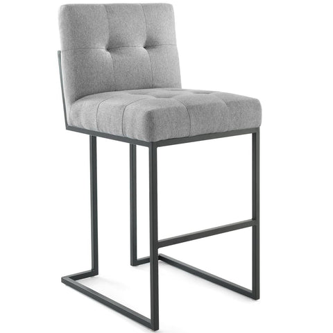 Oakestry Premium Privy Black Stainless Steel Upholstered Fabric Bar Stool Suitable for Elegant Home Styling Decorative Display Arrangements and Refined Placement Throughout Living Areas