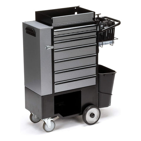 Oakestry Carbon Steel General Maintenance And PM Engineering Cart With Tool Bag Tools Utility Cart Heavy Duty Rolling Storage Organizer Industrial Commercial Workshop Warehouse Service Equipment Porta