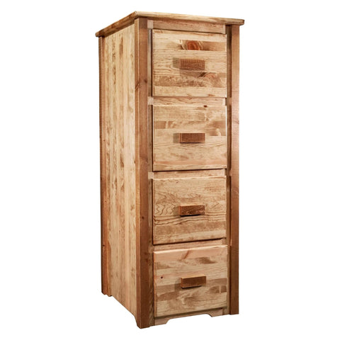 Homestead Collection 4 Drawer File Cabinet, Stain & Clear Lacquer Finish