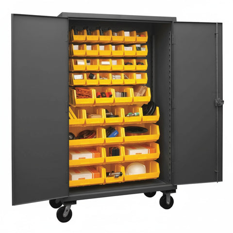 Oakestry Industrial Steel Locker Cabinet Durable Professional Mobile recessed Door bin Storage Rolling Secure Closure Workshop Garage Warehouse