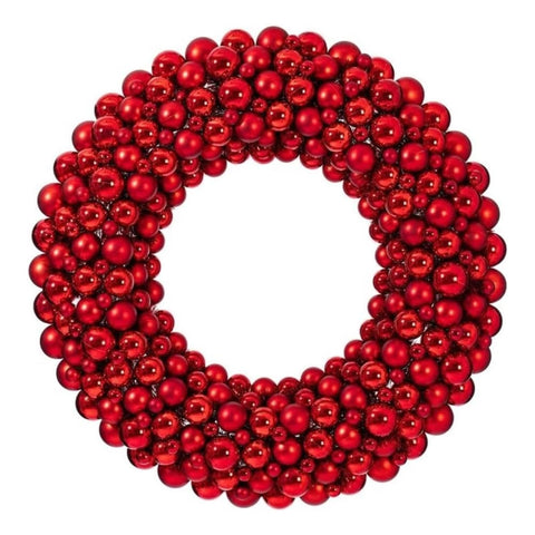 36 In. Silver Colored Ball Wreath