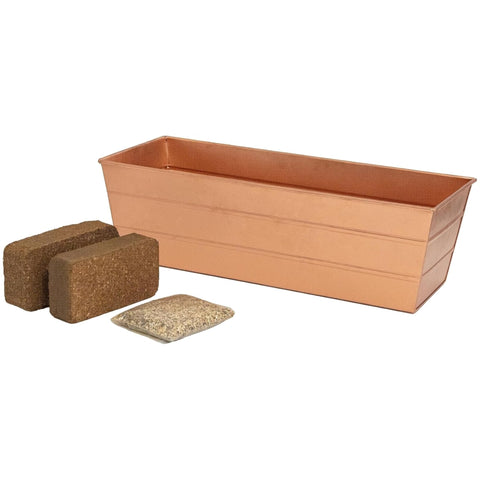 Oakestry Garden Growing Kit Medium Copper Planter Self Watering Outdoor Herb Flower Box for Patio Deck Backyard Gardening Durable Heavy Duty Long Lasting Build