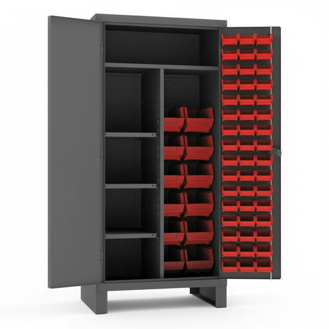 Oakestry Industrial Steel Storage Cabinet Durable Professional Maintenance recessed Door Organization System pegboard bin Secure Closure Service Bay Utility