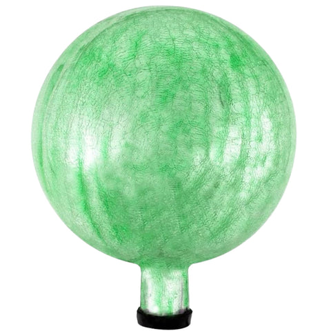 Oakestry 10" Crackle Glass Gazing Globe – Light Green, Hand-Blown Mirrored Garden Ball for Yard, Patio & Outdoor Décor