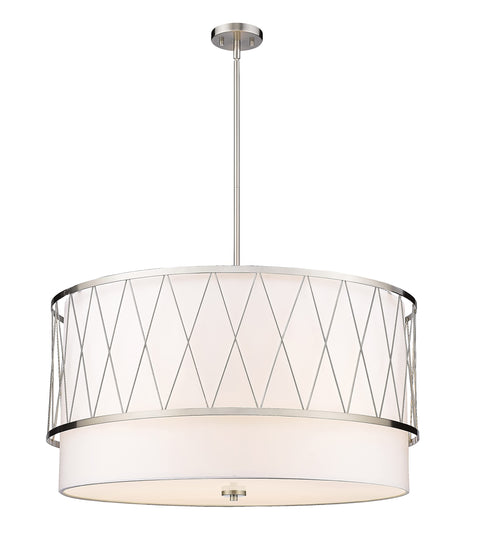 Oakestry Dalton 5 Light Pendant Brushed Nickel Modern Ceiling Lighting Fixture Adjustable Hanging Chandelier for Kitchen Island Dining Room Living Space Contemporary Indoor Illumination
