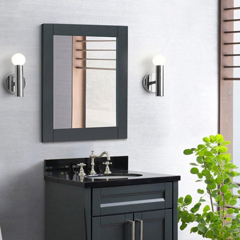 Oakestry 28 Inch Wood Frame Mirror Wall Mounted Decorative Vanity Mirror Solid Wooden Frame Modern Rustic Design for Bathroom Bedroom Living Room Durable Clear Reflection Easy Installation