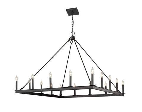 Oakestry 8-Light Chandelier Rubbed Brass Rectangular Frame Alabaster Style Shade Modern Art Deco Ceiling Light for Dining Room Foyer Kitchen