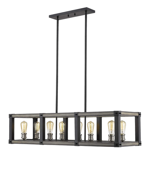 Oakestry 8 Light Linear Chandelier Modern Pendant Chandelier Lighting Fixture Polished Finish Elegant Ceiling Light for Kitchen Island Dining Room Adjustable Hanging Lamp
