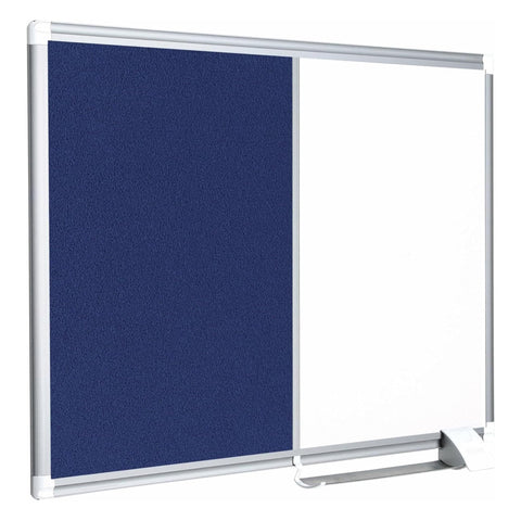 MasterVision NewGen Combo Board Magnetic Dry-Erase and Blue Felt 36 Inches x 48 Inches Aluminum Frame