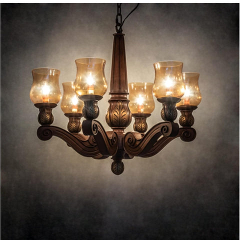Oakestry 30 Inch Kendall 6 Light Chandelier Farmhouse Ceiling Light Bronze Hanging Fixture Vintage Indoor Lighting for Dining Room Kitchen Island Entryway Living Room Foyer