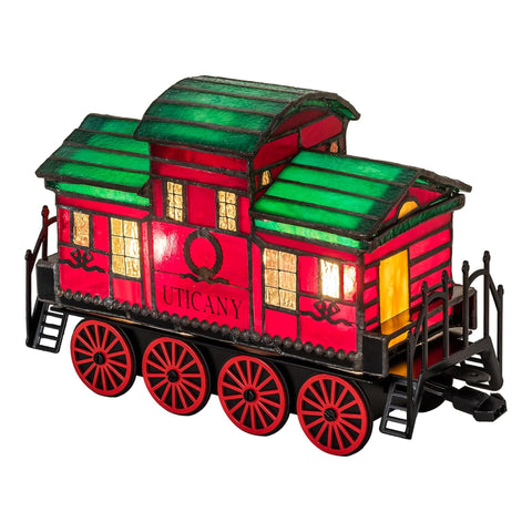 Oakestry Caboose Lighted Sculpture Decorative Train Accent Illuminated Tabletop Figurine Vintage Style Home Decor for Living Room Office Shelf Mantel Display