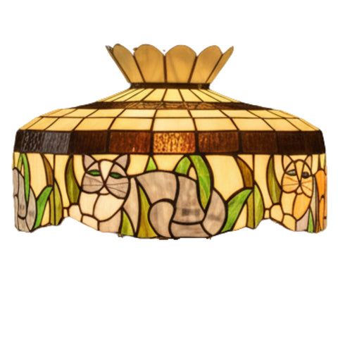 Oakestry Tiffany 78062 Four Cat Lamp Shade 20 Width Tiffany Style Lighting Fixture Stained Glass Decorative Indoor Lamp Vintage Classic Home Lighting Living Room Bedroom Offi