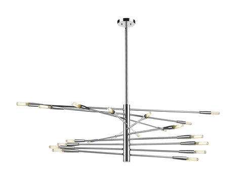 Oakestry 8-Light Crystal Chandelier Chrome Finish Modern Sunburst Pendant Clear Crystal Ceiling Light for Dining Room Foyer Living Room Kitchen