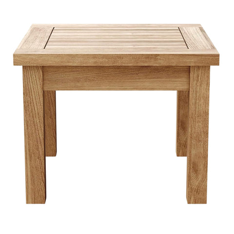 Oakestry Bahama 20" Square Teak Mini Side Table, Premium Outdoor End Table with Wide Slats, Durable Solid Teak Patio Table for Loungers & Chairs
