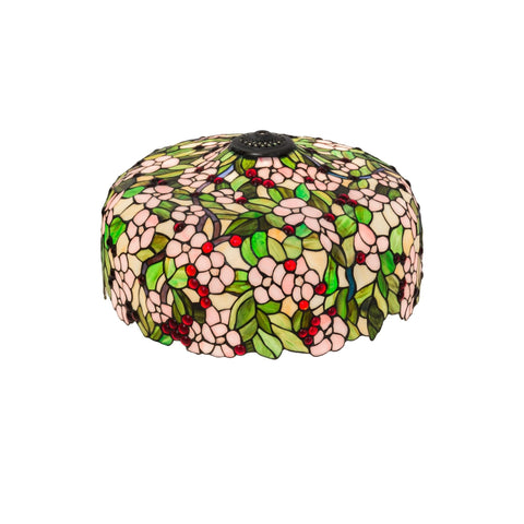 Oakestry Multicolor Tiffany Inspired Lighting Shade Beige Pink Red Soft Blend Artistic Pattern Decorative Accent for Warm Ambient Lighting Classic Elegant Home Décor