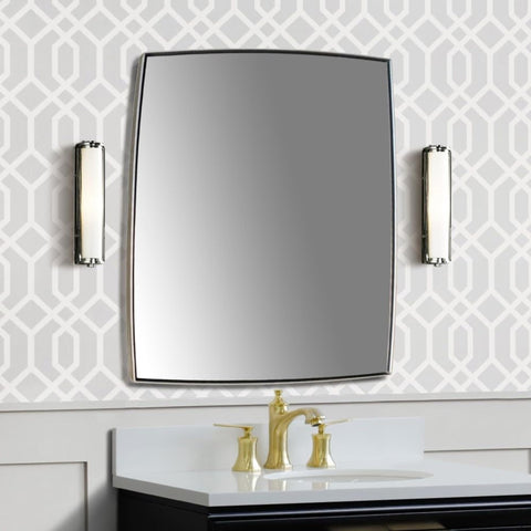 Oakestry Rectangular Metal Frame Mirror Brushed Silver Finish Wall Mounted Decorative Vanity Mirror Modern Minimalist Design for Bathroom Bedroom Living Room Durable Rust Resistant Easy Installation