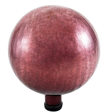 Oakestry 10" Crackle Glass Gazing Globe – Plum Purple, Hand-Blown Mirrored Garden Ball for Yard, Patio & Outdoor Décor