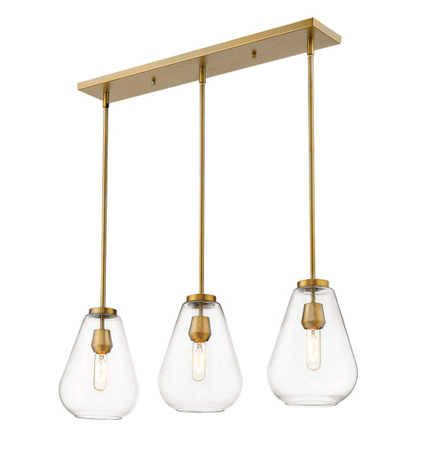 Oakestry Tahoe 5-Light Outdoor Linear Chandelier – Matte Black Aluminum Frame with Clear Glass Shades, Modern Coastal Design for Patio & Porch