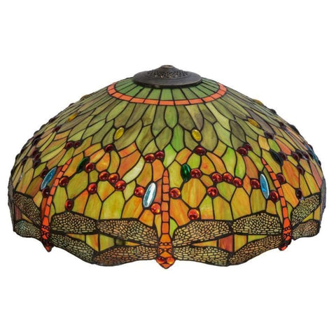 Oakestry Orange Dragonfly Tiffany Style Hanginghead Lighting Shade Artistic Pattern Decorative Accent for Warm Ambient Lighting Classic Vintage Home Décor Statement