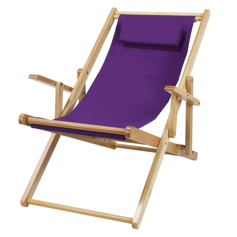 Sling Chair Natural Frame-Purple Canvas