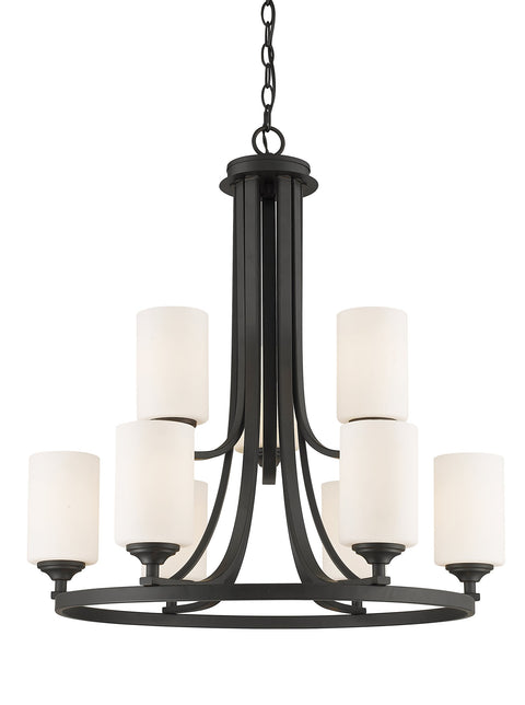 Oakestry Arrington 6-Light Chandelier – Polished Nickel Steel, Candelabra Bulbs, Transitional & Traditional Design, Elegant Long-Armed Fixture