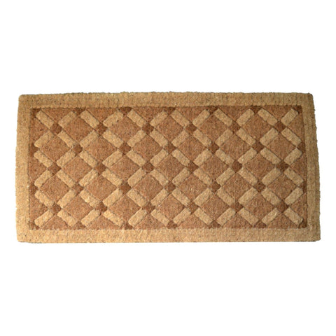 Oakestry Coir Doormat Cross Board Design 24 x 48 Inch Natural Coconut Fiber Entry Runner Non Slip Backing Heavy Duty Indoor Outdoor Front Door Porch Dirt Trapper Large Durable Welcome Rug